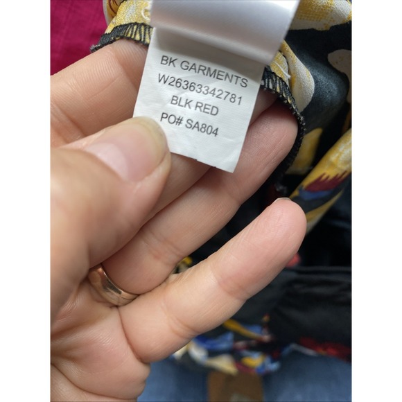 BAND OF GYPSIES Black Floral‎ Bustier Smocked Dress Sz Small - Picture 11 of 16